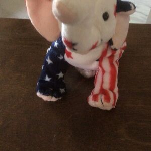 Ty Patriotic American Flag Elephant Plush - Red, White, Blue